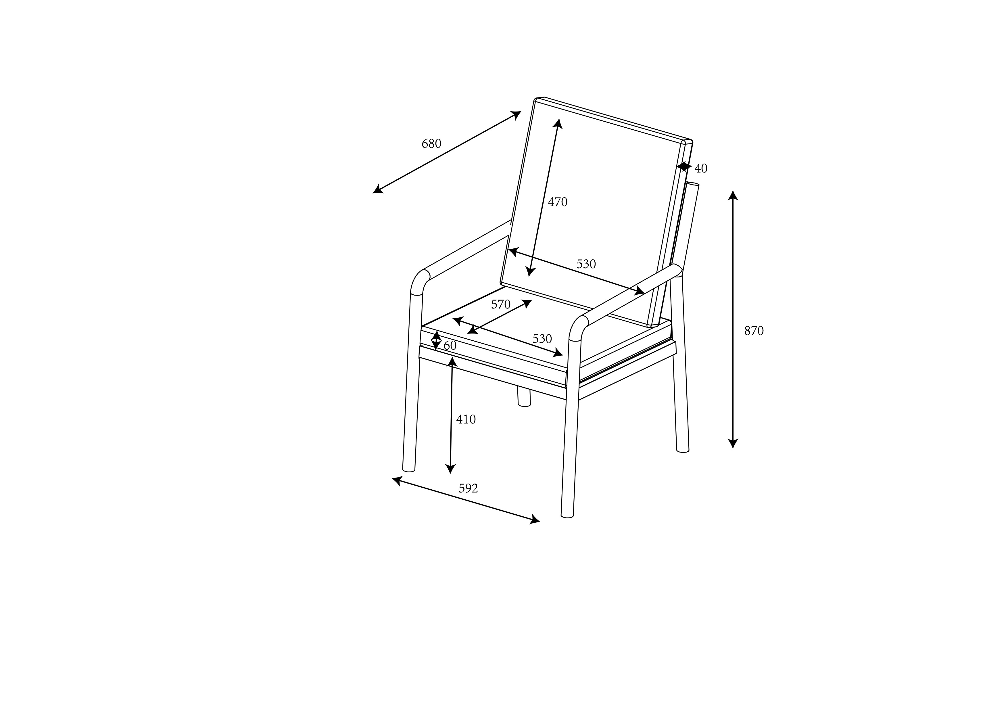 Sahara Bistro Set dimensions